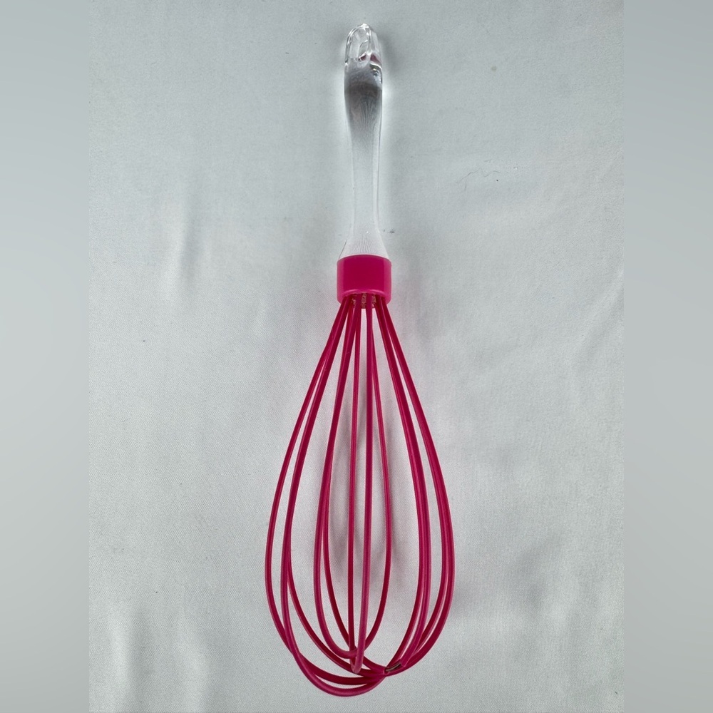 Pink Silicone Wire Whisk with Clear Handle - Picture 1 of 2